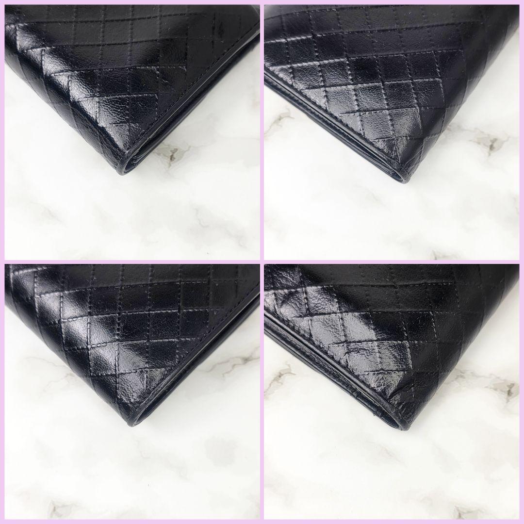 CHANEL シャネル ビコローレ 三つ折り財布 ブラック