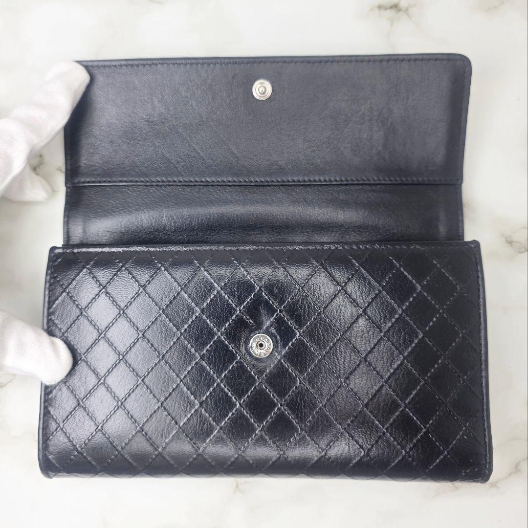 CHANEL シャネル ビコローレ 三つ折り財布 ブラック