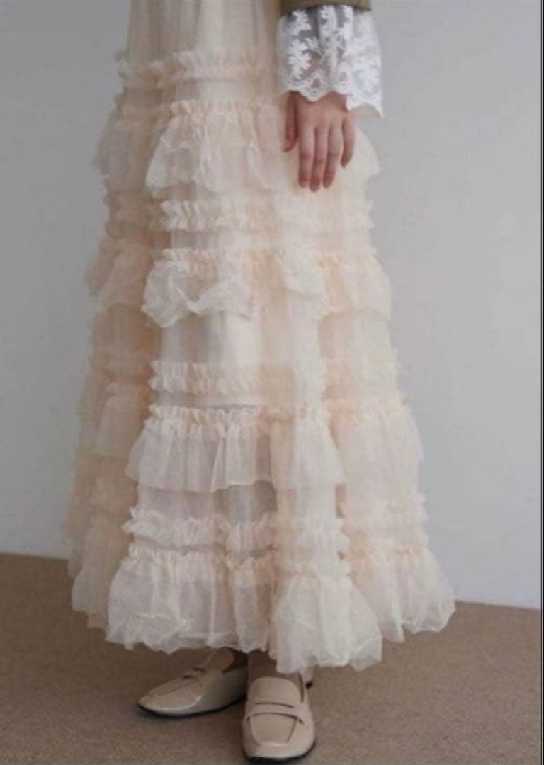 新品✨Acka tulle long skirt チュールスカート　アイボリー