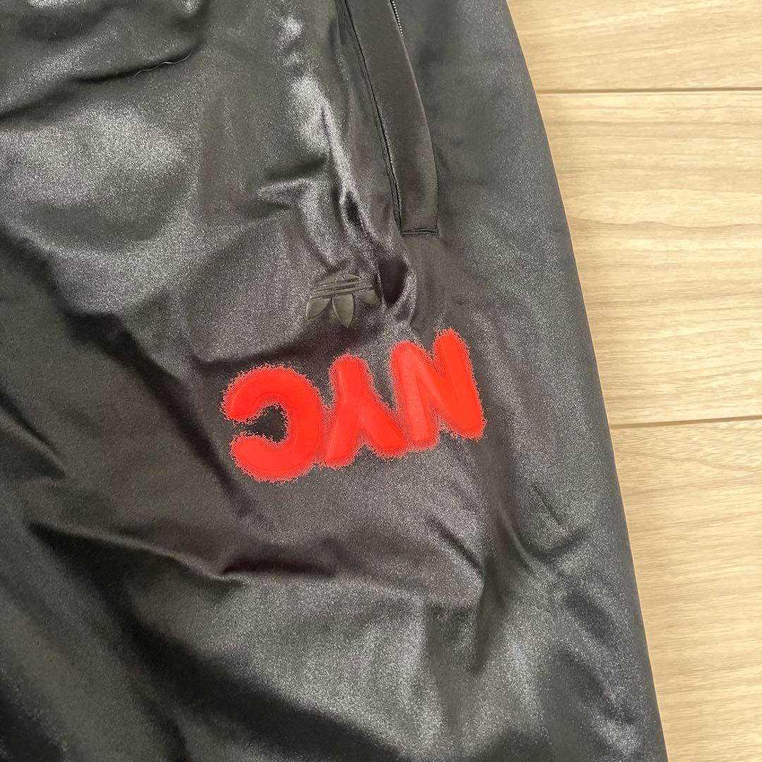 NAC anderwang adidas コラボ ロゴ入り ブラックパンツ
