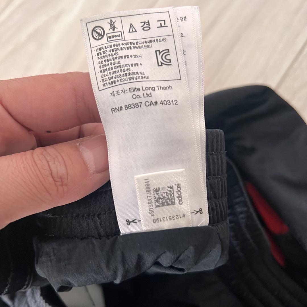 NAC anderwang adidas コラボ ロゴ入り ブラックパンツ
