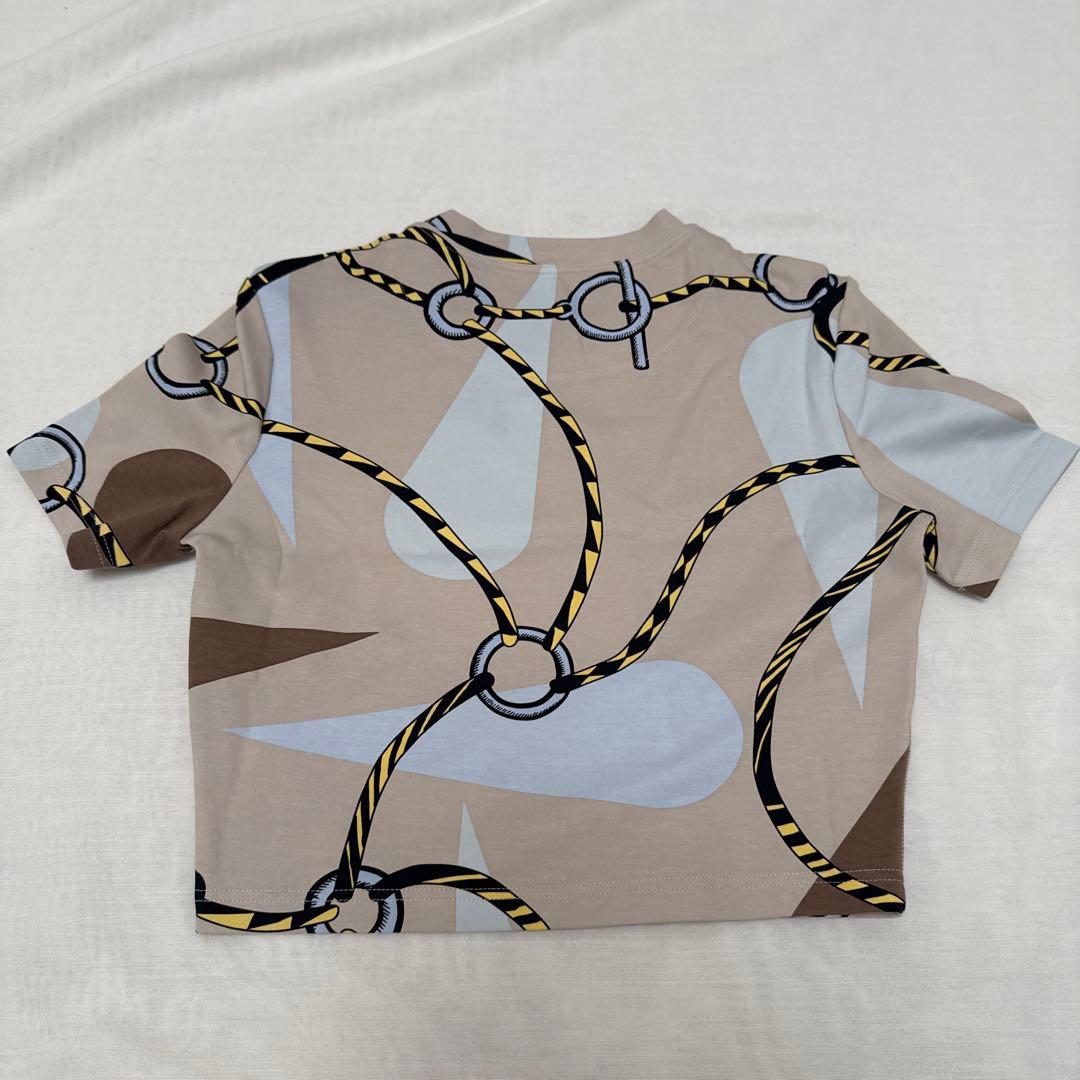 美品HERMESフィギュア・アーティスティック　クロップ トップTシャツ38