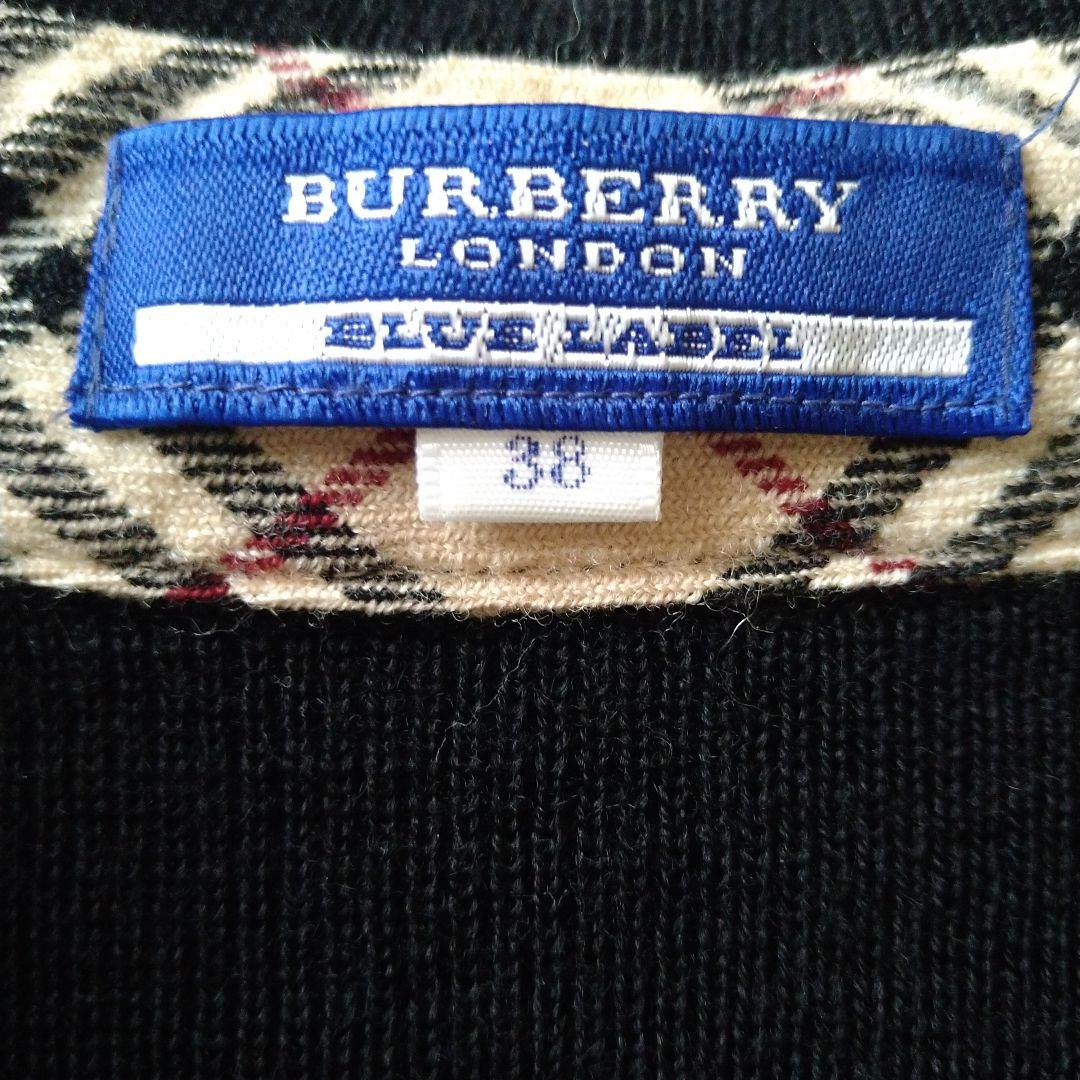 Burberry☆バーバリー　ノバチェック　ウール　ポロシャツ　スキッパー　黒