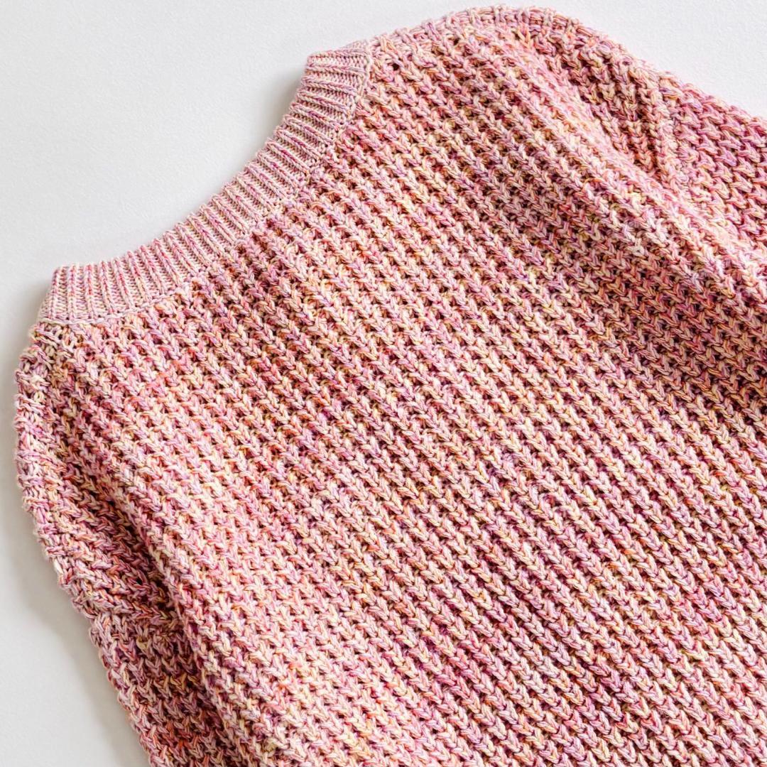 美品✨CABaN コットンカシミヤ ミックスワッフル　ニットカーディガン ピンク