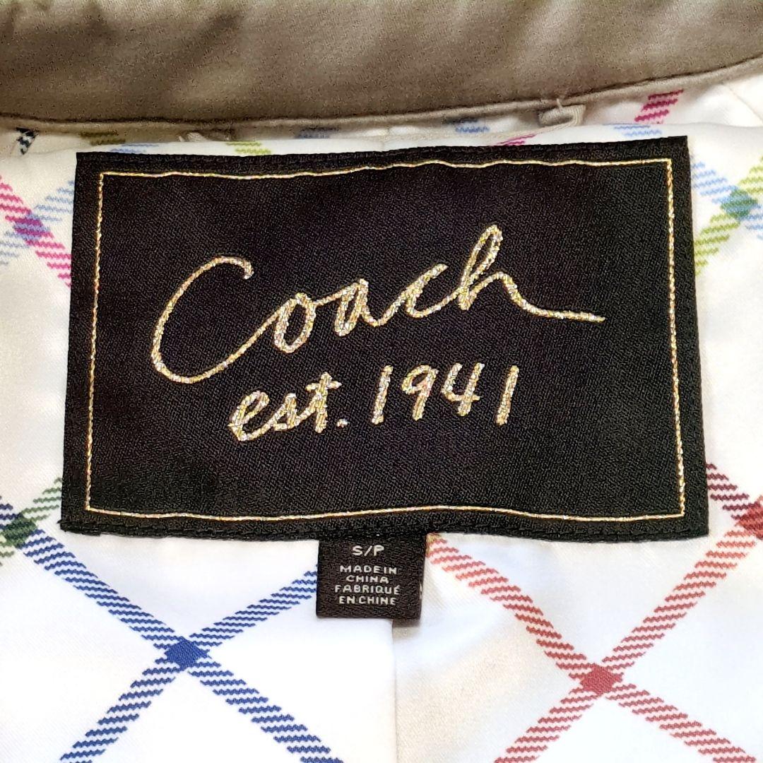 値下げ中1-27Coach トレンチコートベルト付き裏地総柄ペーシュ