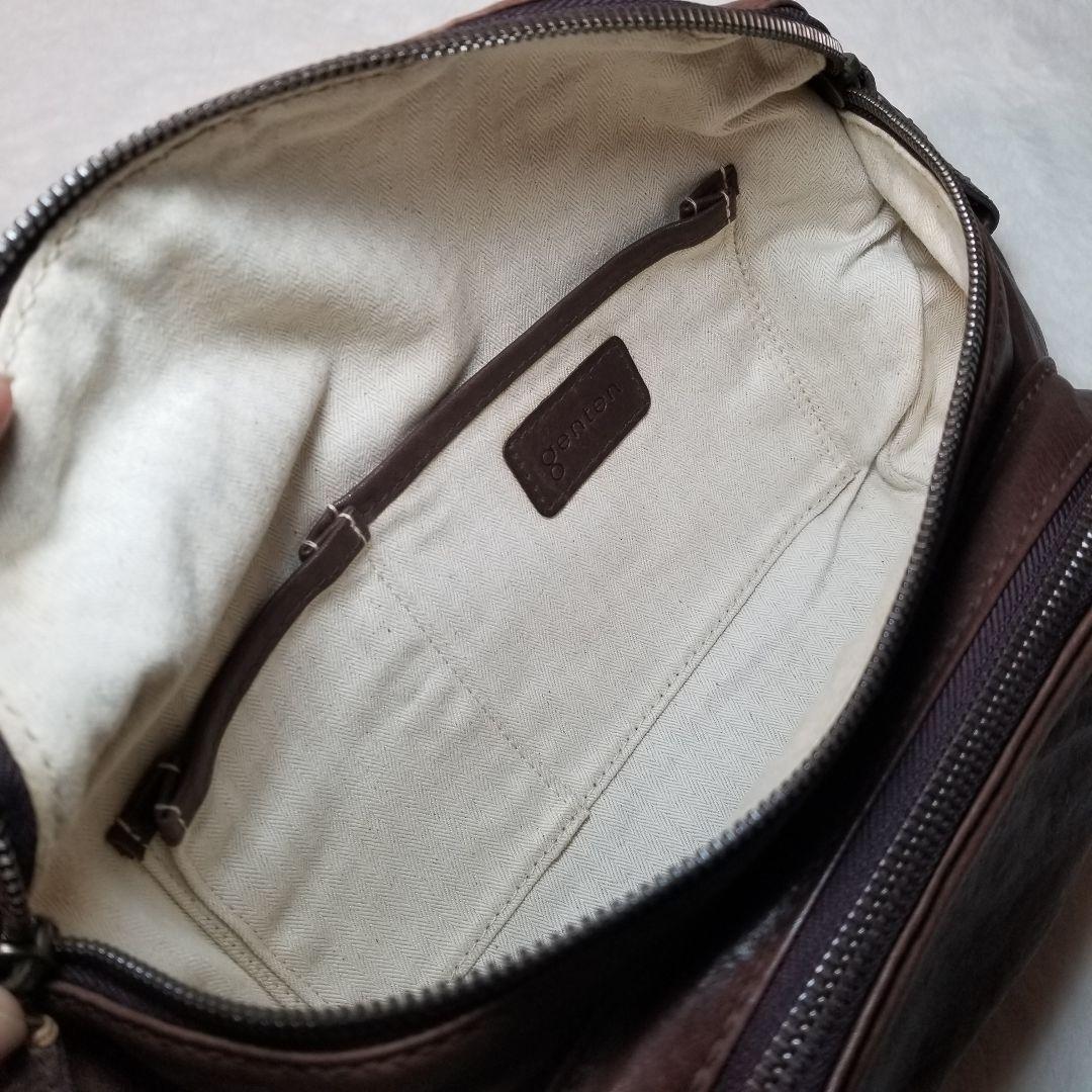 美品　genten ゲンテン レザー ウエストバッグ ボディバッグ ヒップバッグ