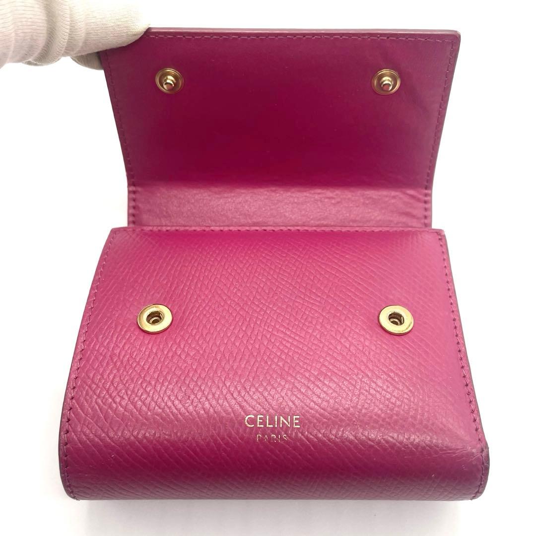 CELINE 三つ折り財布 スモールトリフォールド ピンク