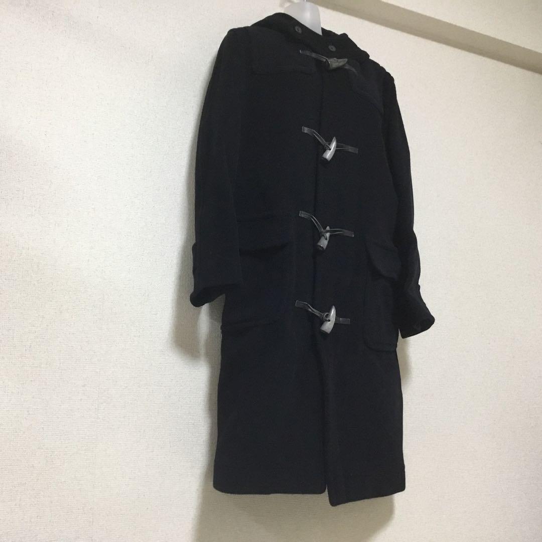 OLD ENGLAND ダッフルコート 黒 ブラック 34 WOOL 毛100％