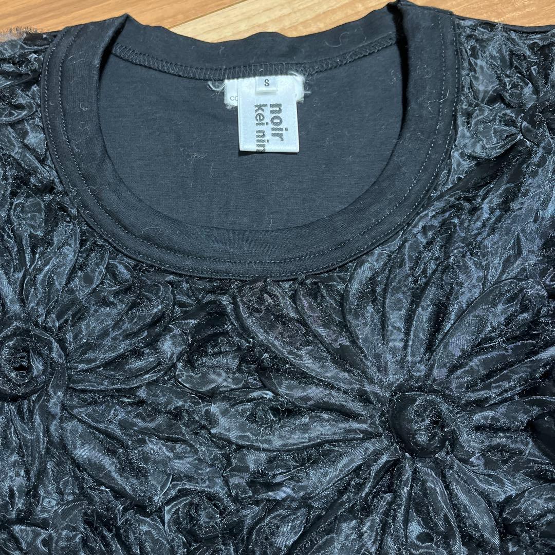 noir kei ninomiya 花モチーフ 半袖Tシャツ S 黒