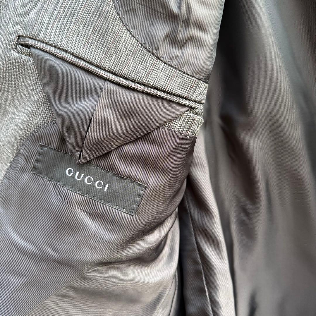 GUCCI グッチ テーラードジャケット　ストライプ　グレー
