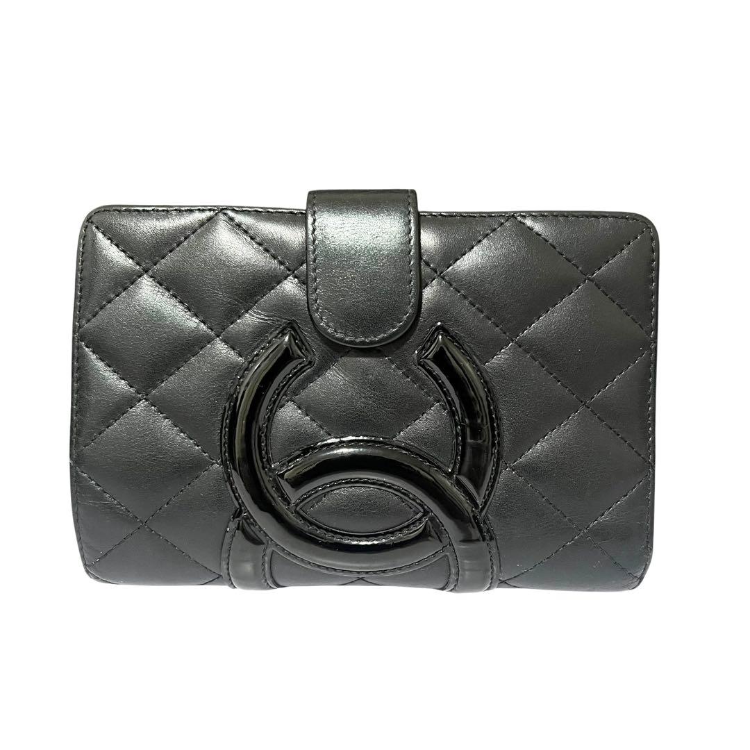 CHANEL シャネル カンボンライン マトラッセ ミディアム 二つ折り財布