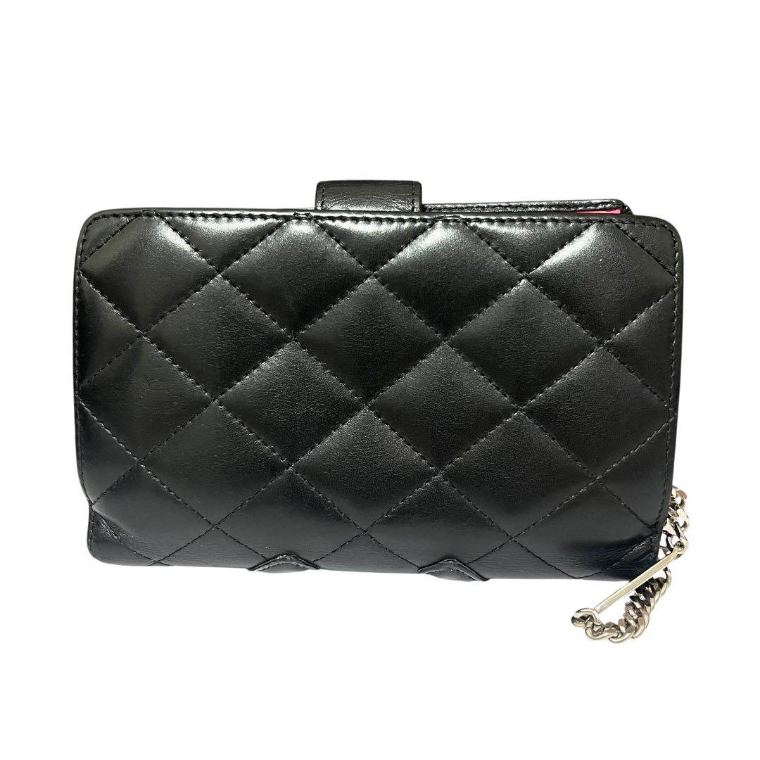 CHANEL シャネル カンボンライン マトラッセ ミディアム 二つ折り財布
