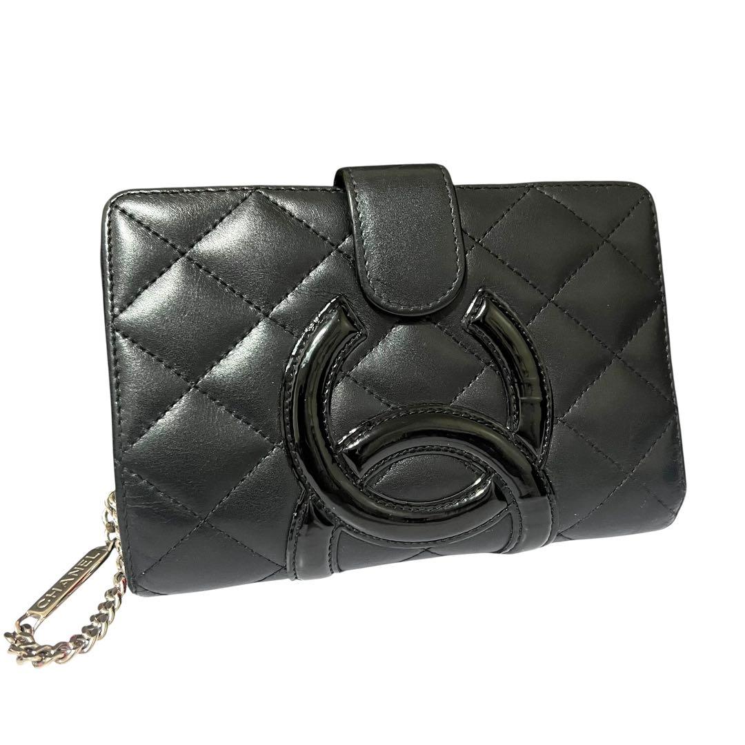 CHANEL シャネル カンボンライン マトラッセ ミディアム 二つ折り財布