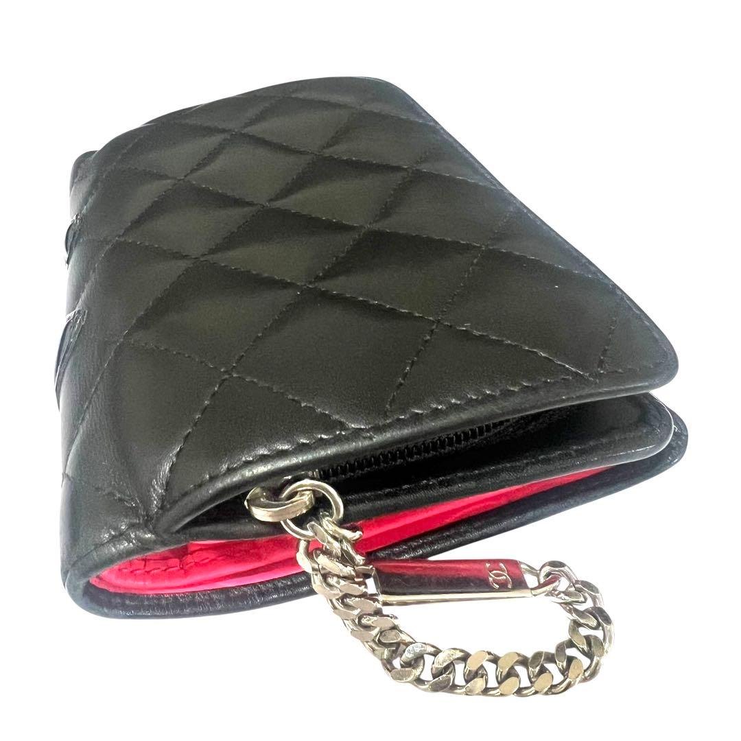 CHANEL シャネル カンボンライン マトラッセ ミディアム 二つ折り財布