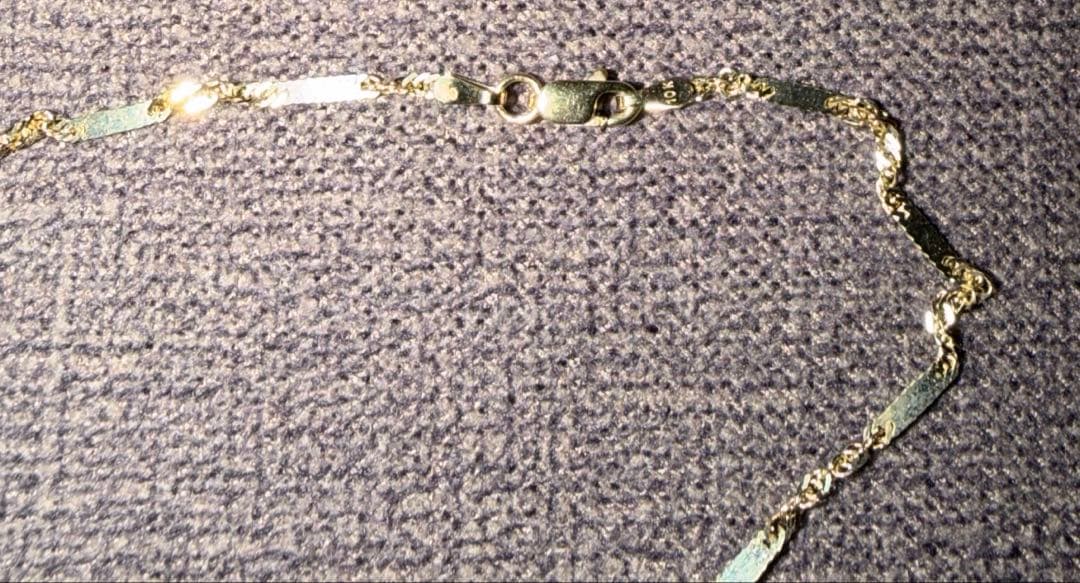 アバランチ 10K イエローゴールド スクリューネックレス 幅2mm 60cm