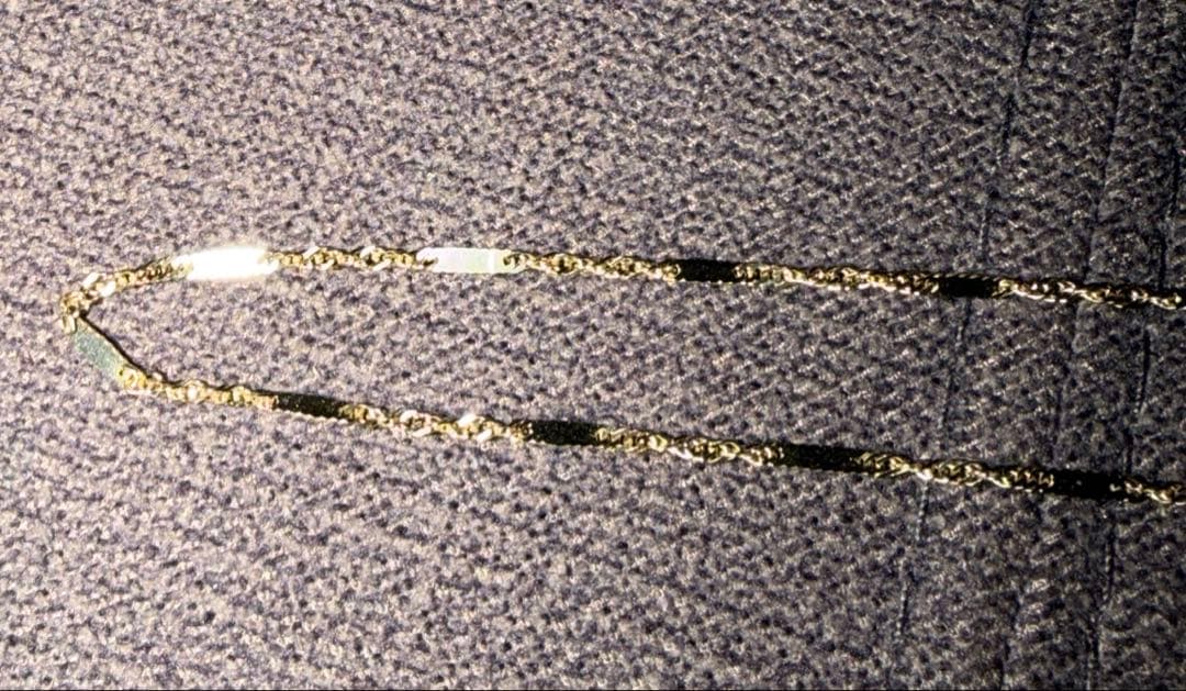 アバランチ 10K イエローゴールド スクリューネックレス 幅2mm 60cm