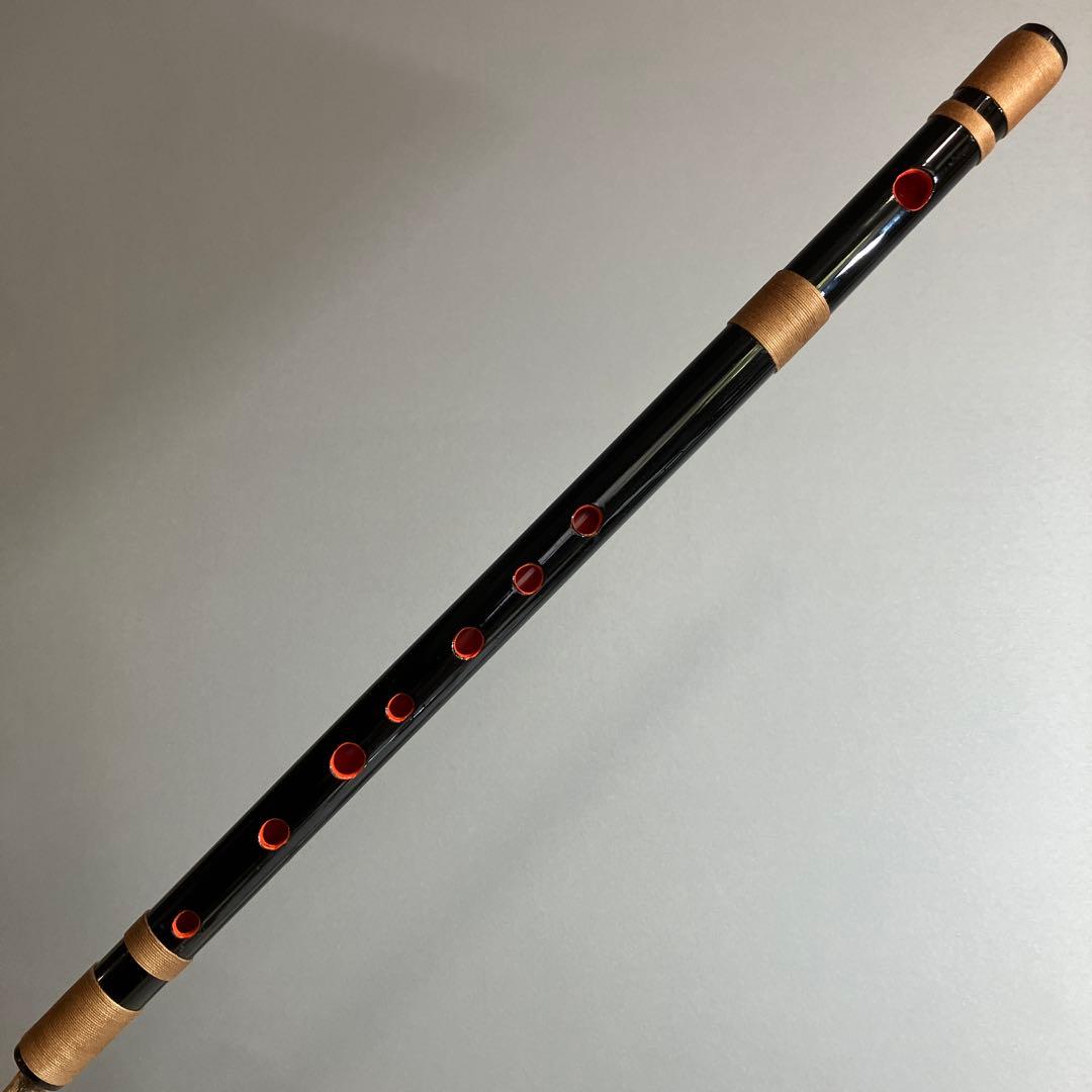 篠笛七本調子 B菅ドレミ調 MR7-102 天地糸巻西洋音階 竹笛 和楽器 黒塗