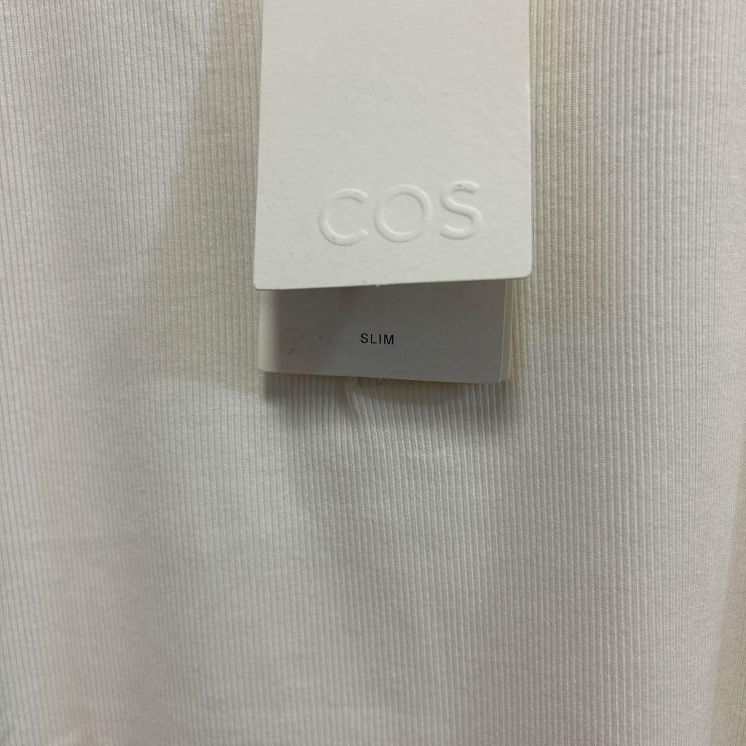 COS ホワイト ヘンリーネック Tシャツ