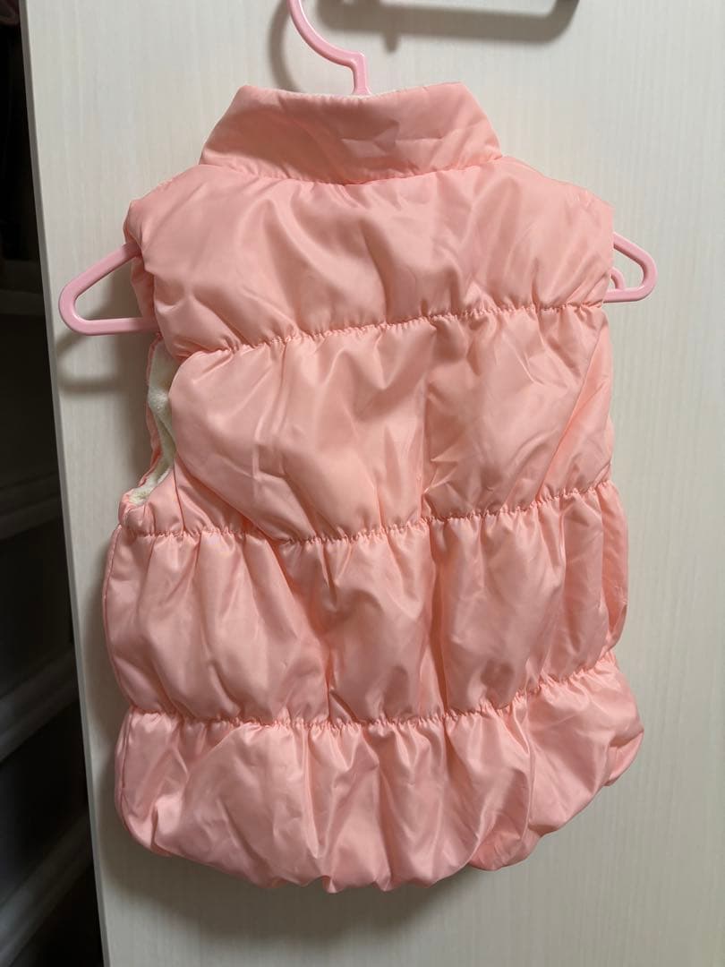 新品 ミキハウス ピンク 中綿ベスト ダウンベスト 80