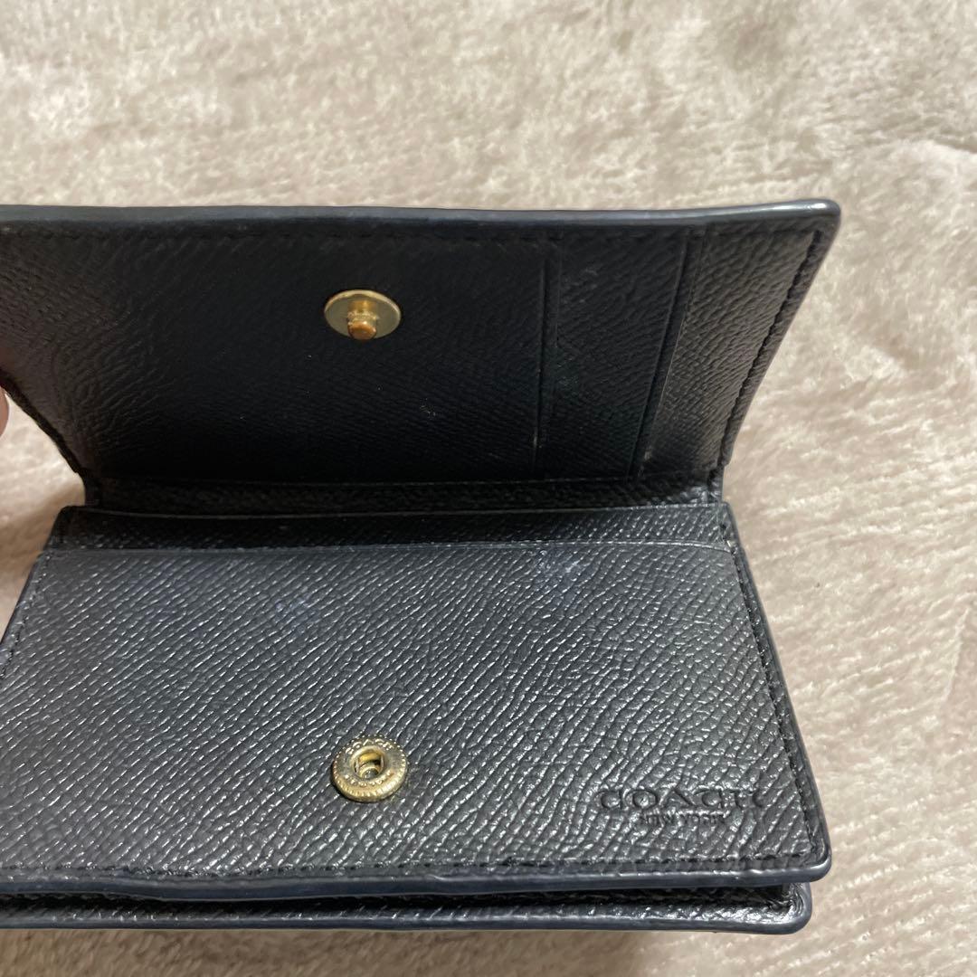 【美品】COACH ブラック レザー 名刺入れカード入れ
