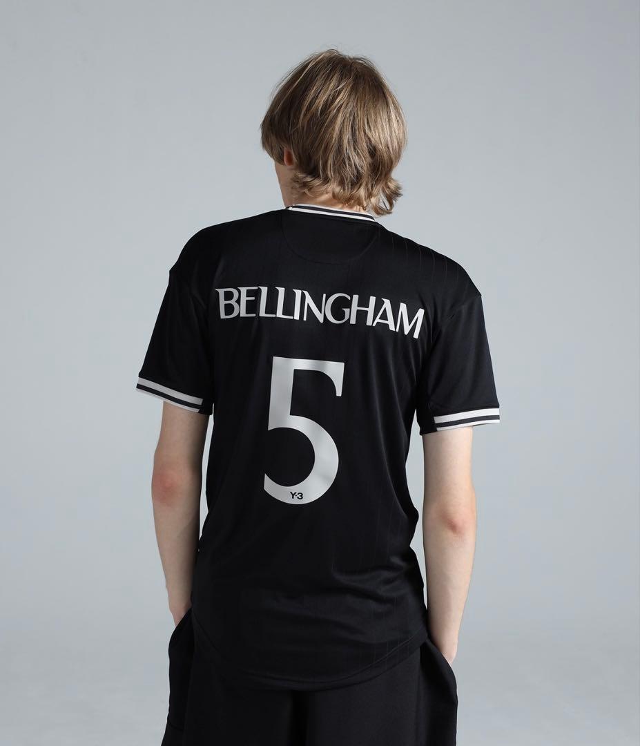 Y-3 ブラック サッカーTシャツ BELLINGHAM 5 サイズS
