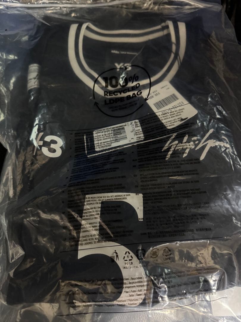 Y-3 ブラック サッカーTシャツ BELLINGHAM 5 サイズS