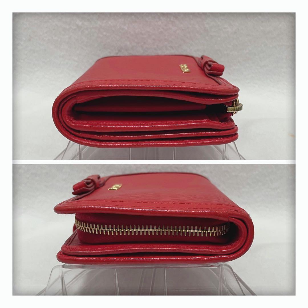 2/26削除‼️ 美品 PRADA プラダ ヴィッテロ 折り財布 リボン レッド