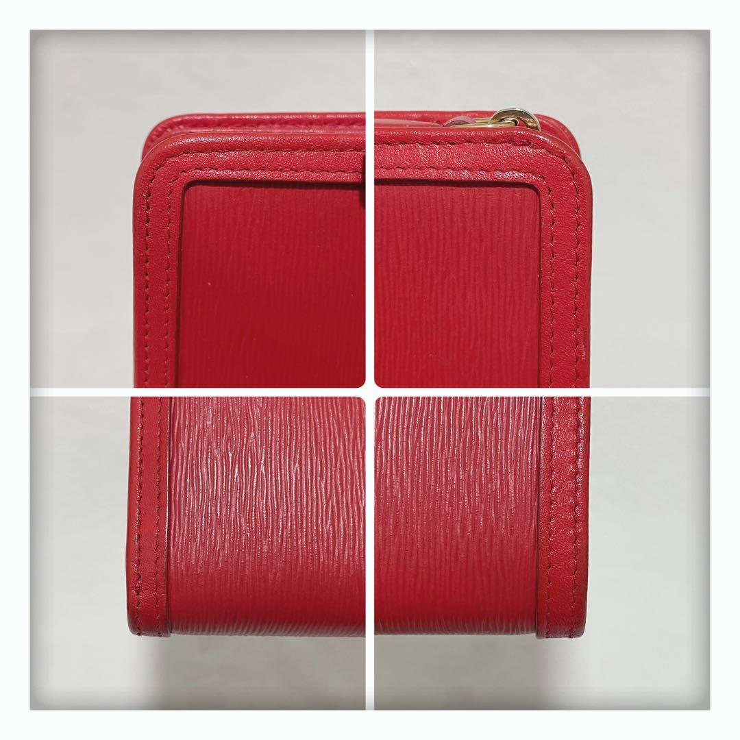 2/26削除‼️ 美品 PRADA プラダ ヴィッテロ 折り財布 リボン レッド
