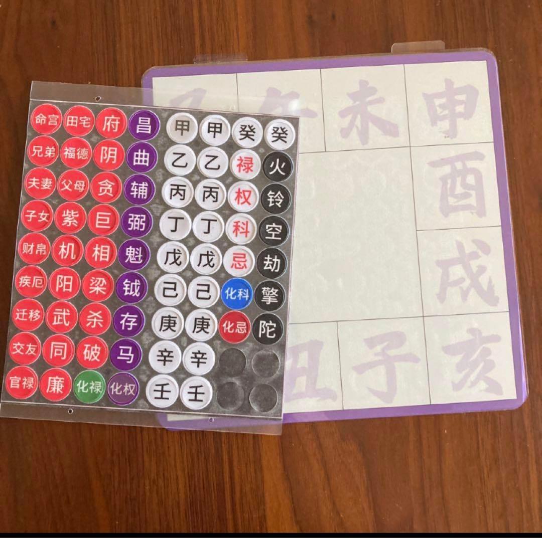 紫薇斗数盤 [磁石吸引で紫薇盤作る練習具] 紫微斗数推命術 張耀文