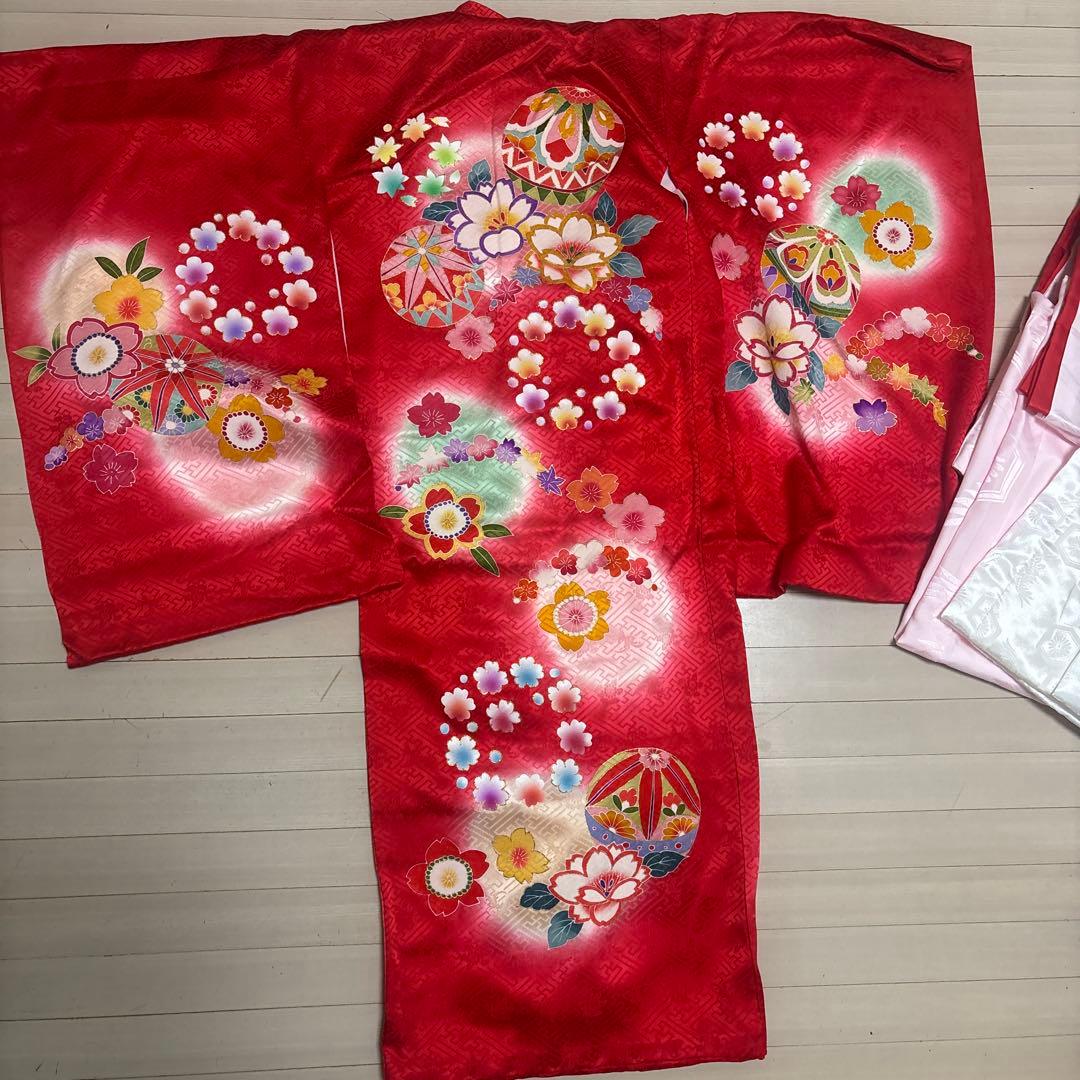 お宮参り　女の子着物　女児祝着　初着　産着 4点セット