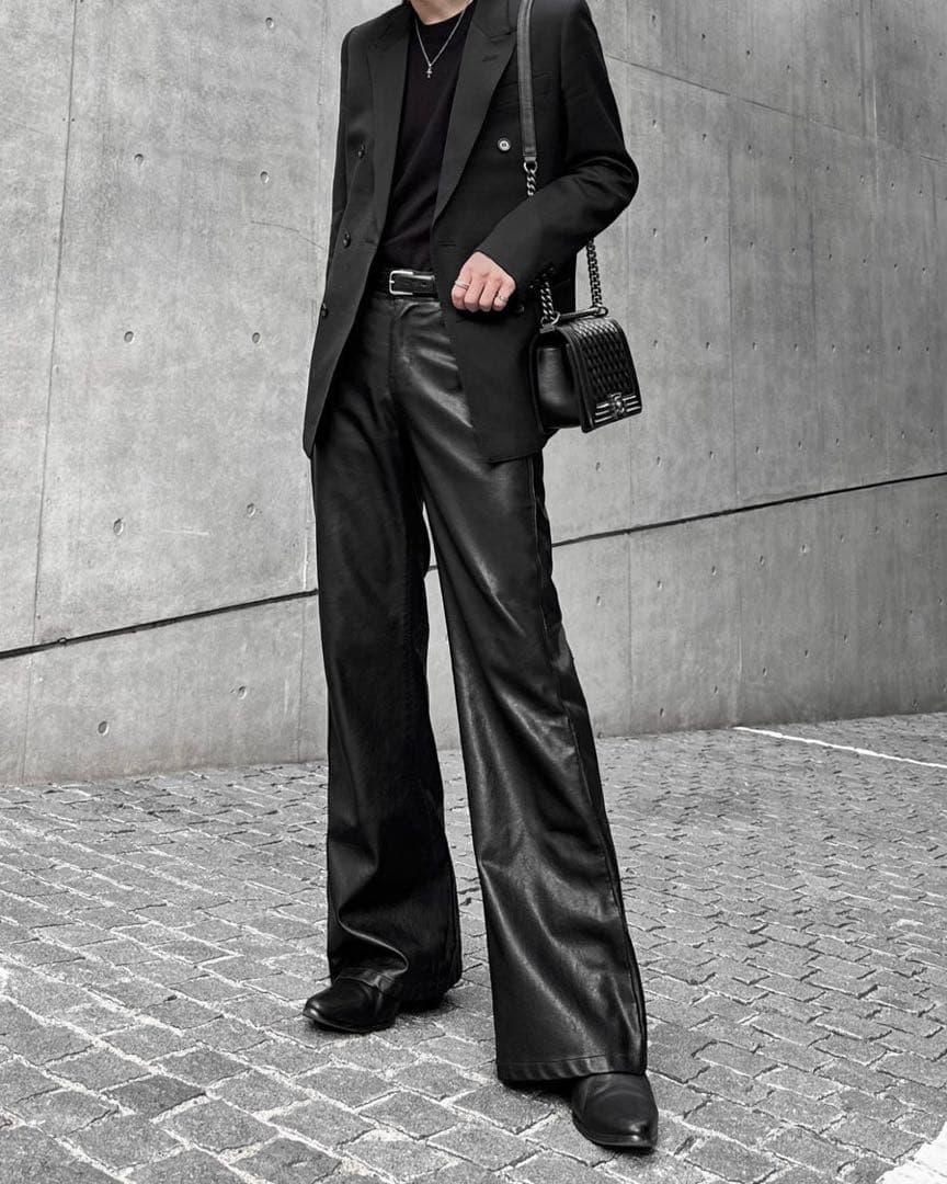 【限定値引き】PANERO LEATHER WIDE FLARE