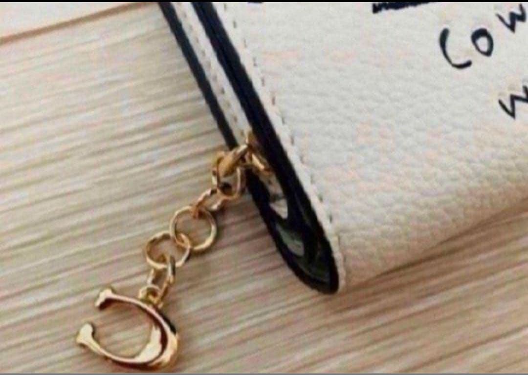 COACHパスキアコラボホワイト白二つ折り財布スナップウォレット新品未使用品