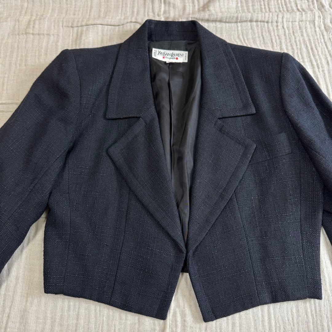 YVES SAINT LAURENTクロップドジャケットフランス製 ビンテージ