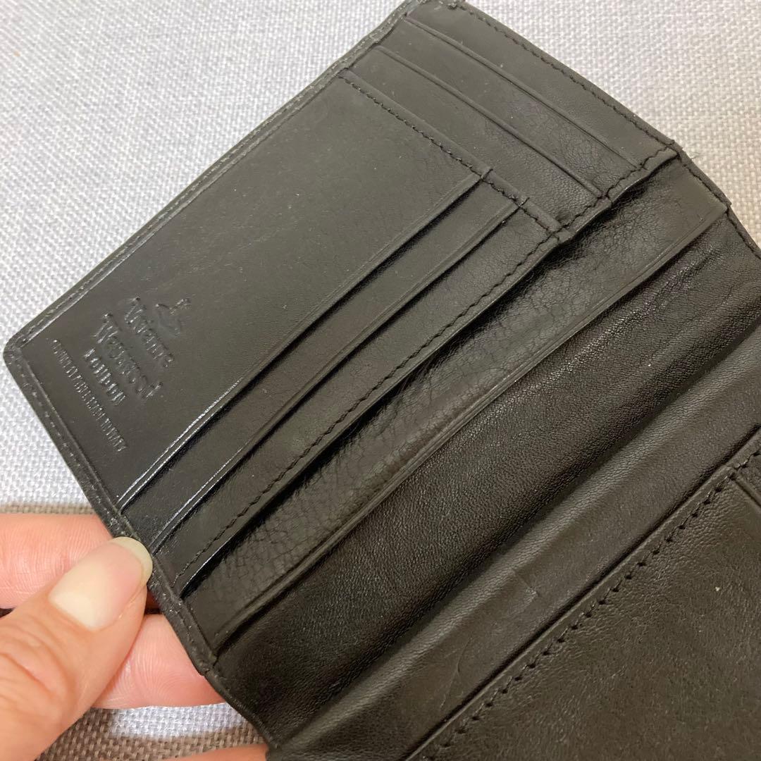 ヴィヴィアンウエストウッド 二つ折り財布 レザー ブラック がま口