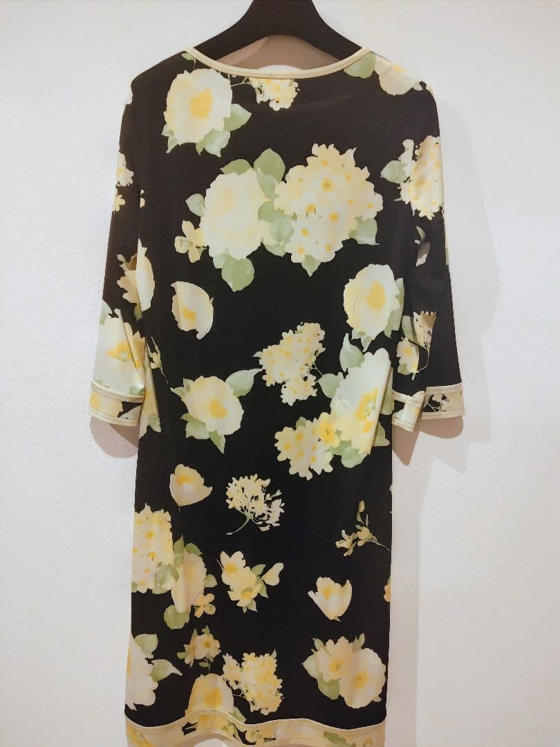LEONARD 花柄 長袖ひざ丈ワンピース サイズ38美品