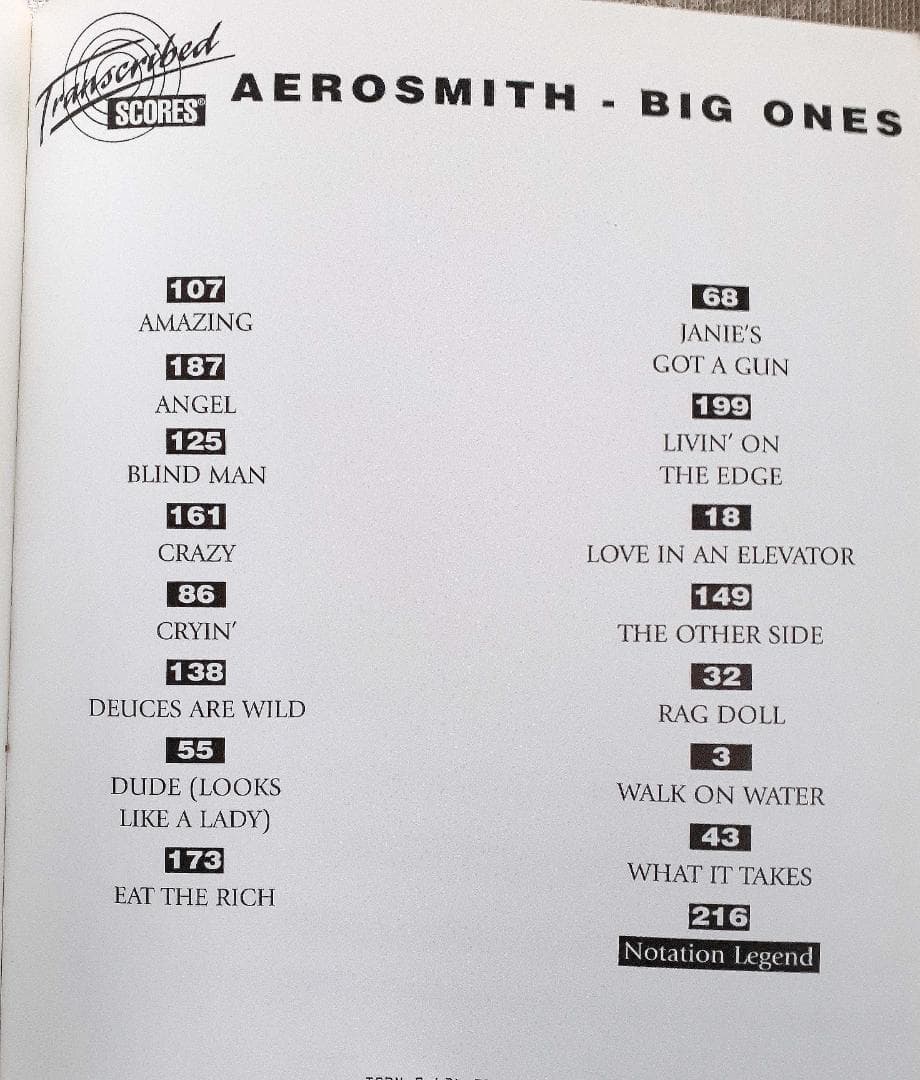 AEROSMITH - BIG ONES バンドスコア エアロスミス