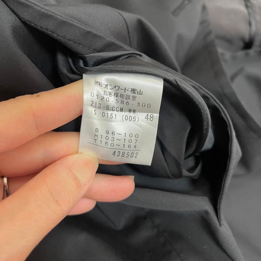 大きい 23区 トレンチコート 黒 48 ベルト 定番 入学式 3XL仕事
