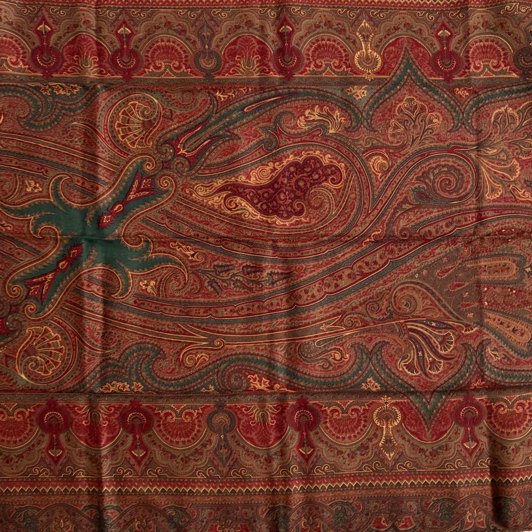 ETRO ペイズリー柄 ストール シルク混合ウール