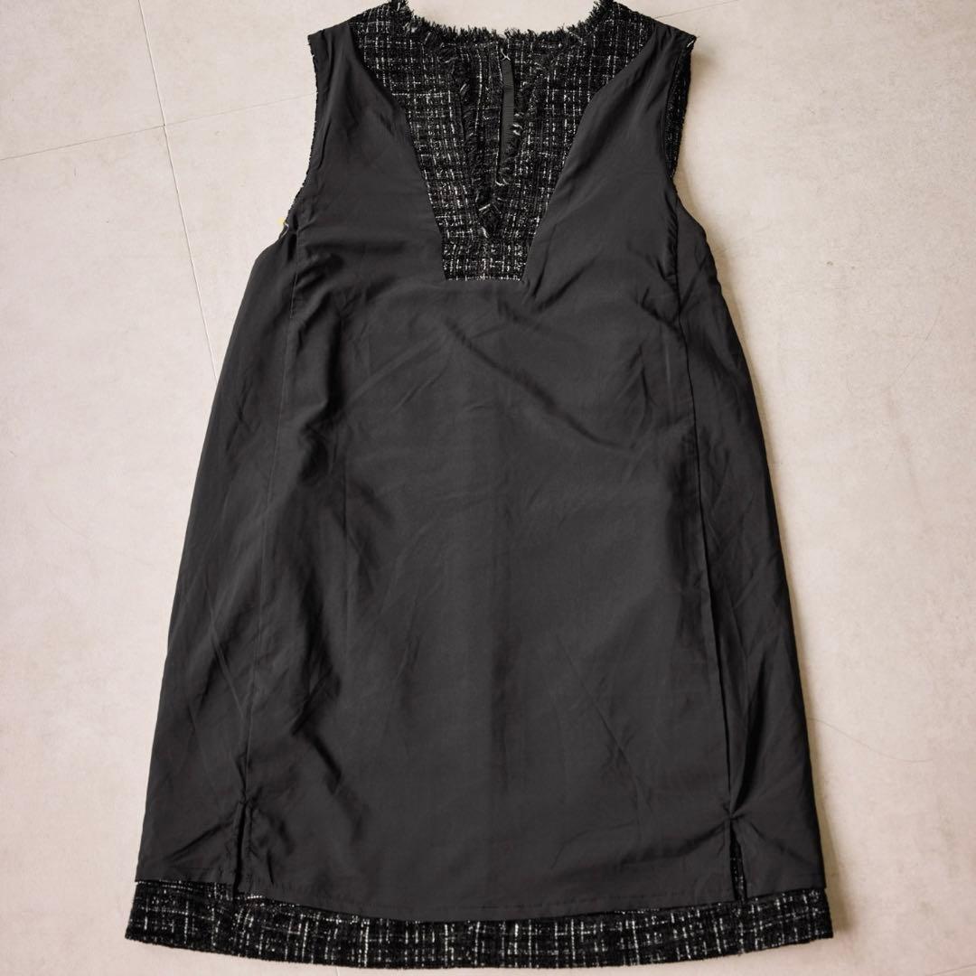 【新品タグ付き】キーネックツイードジャンパースカート ワンピース　ロペピクニック