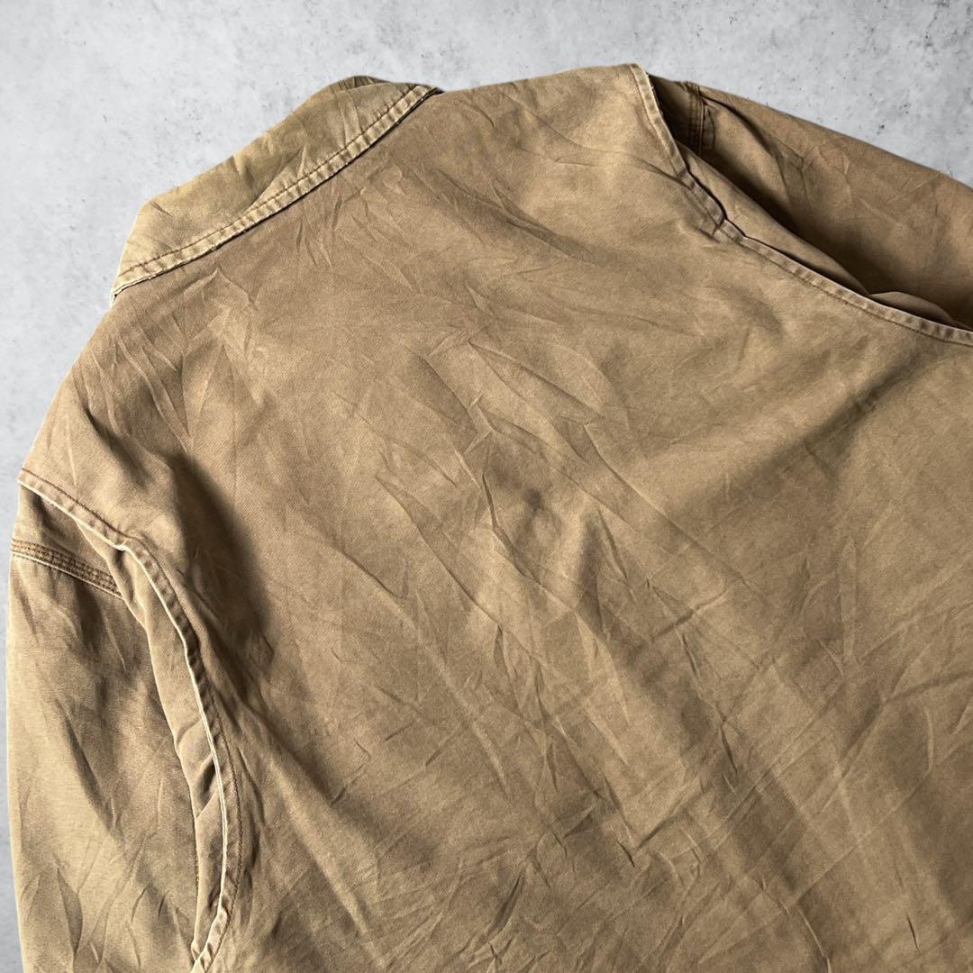 OLDNAVYダックジャケットカバーオールベージュフェードXLワーク古着雰囲気系