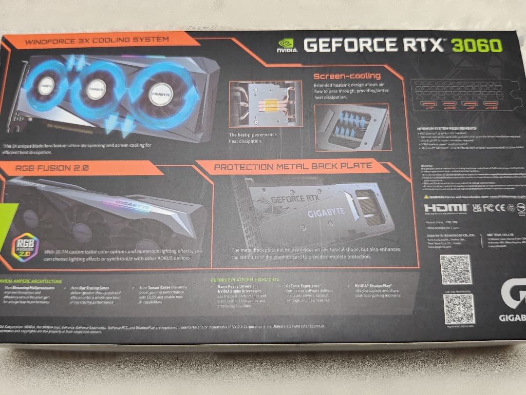 グラフィックボード・グラボ・ビデオカード GIGABYTE GeForce RTX 3060 12GB OC