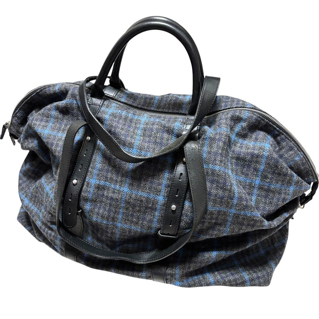 美品 HACKETT ハケット ツイード ボストンバッグ イングランド製 大容量