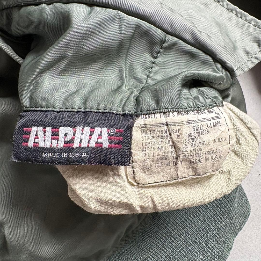 ジ*ン様 80s USA製 ALPHA ma1 ボンバージャケット　3本タグ　I