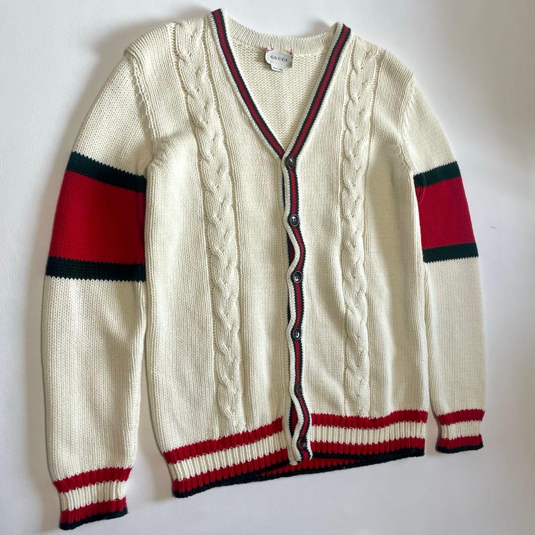 【GUCCI】カーディガン シェリーライン M コットン イタリア製