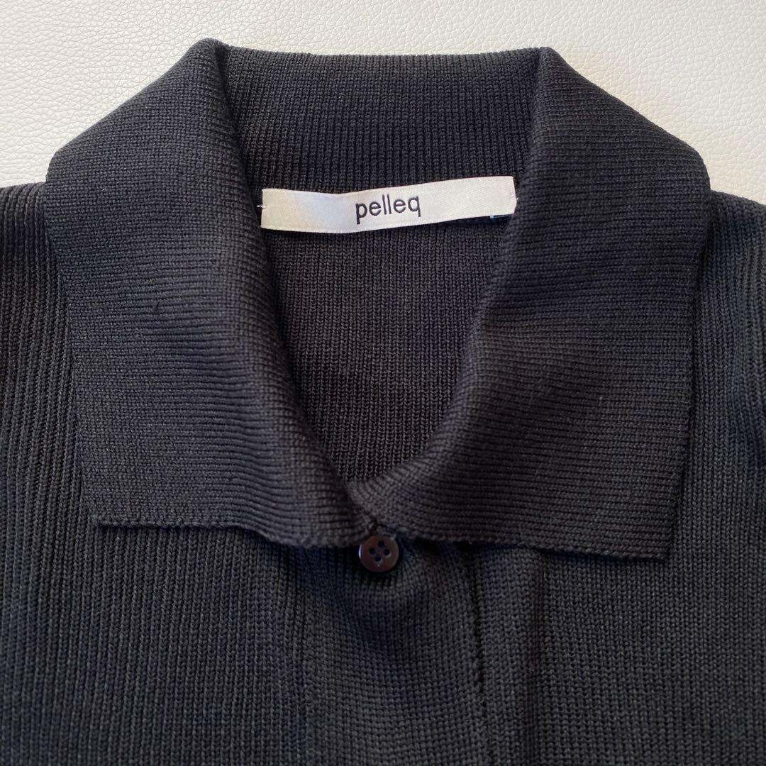 【美品】ぺレック　リブニット シャツカーディガン　24SS　クロップド　ショート