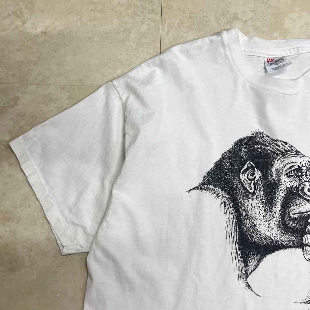 90s Human-i-tees print T-shirt ホワイト XXL
