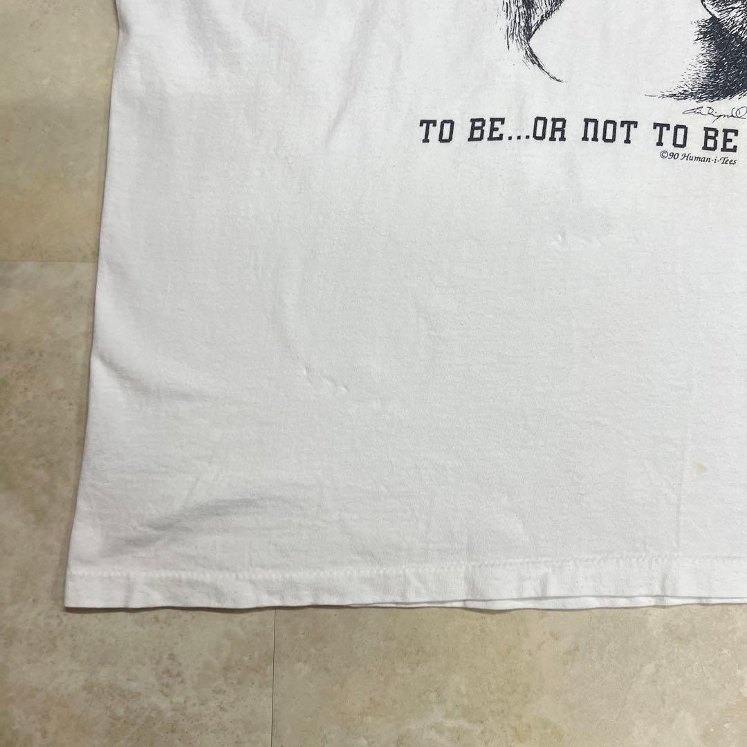 90s Human-i-tees print T-shirt ホワイト XXL
