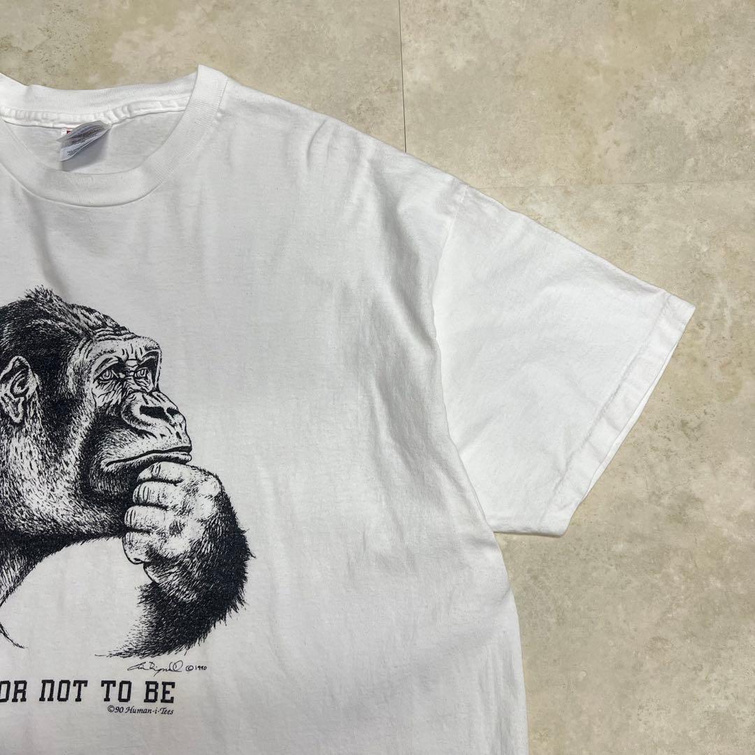 90s Human-i-tees print T-shirt ホワイト XXL