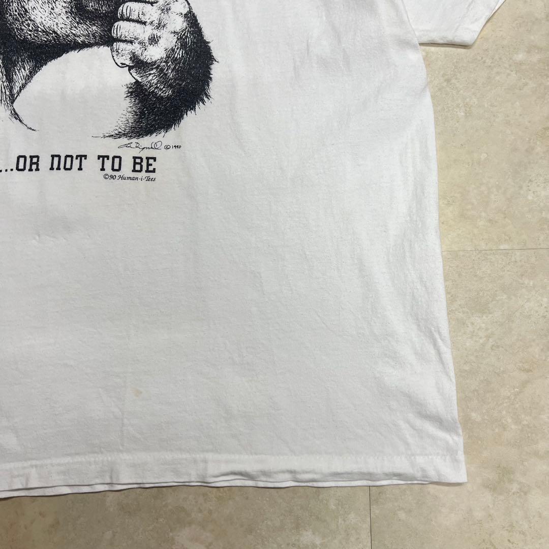 90s Human-i-tees print T-shirt ホワイト XXL