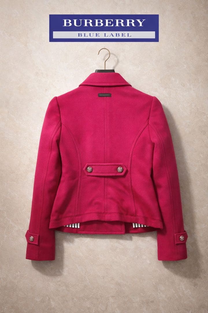 極美品 BURBERRY BLUE LABEL ジャケット 38ピンク 金ボタン